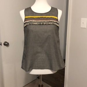 S gray sleeveless top